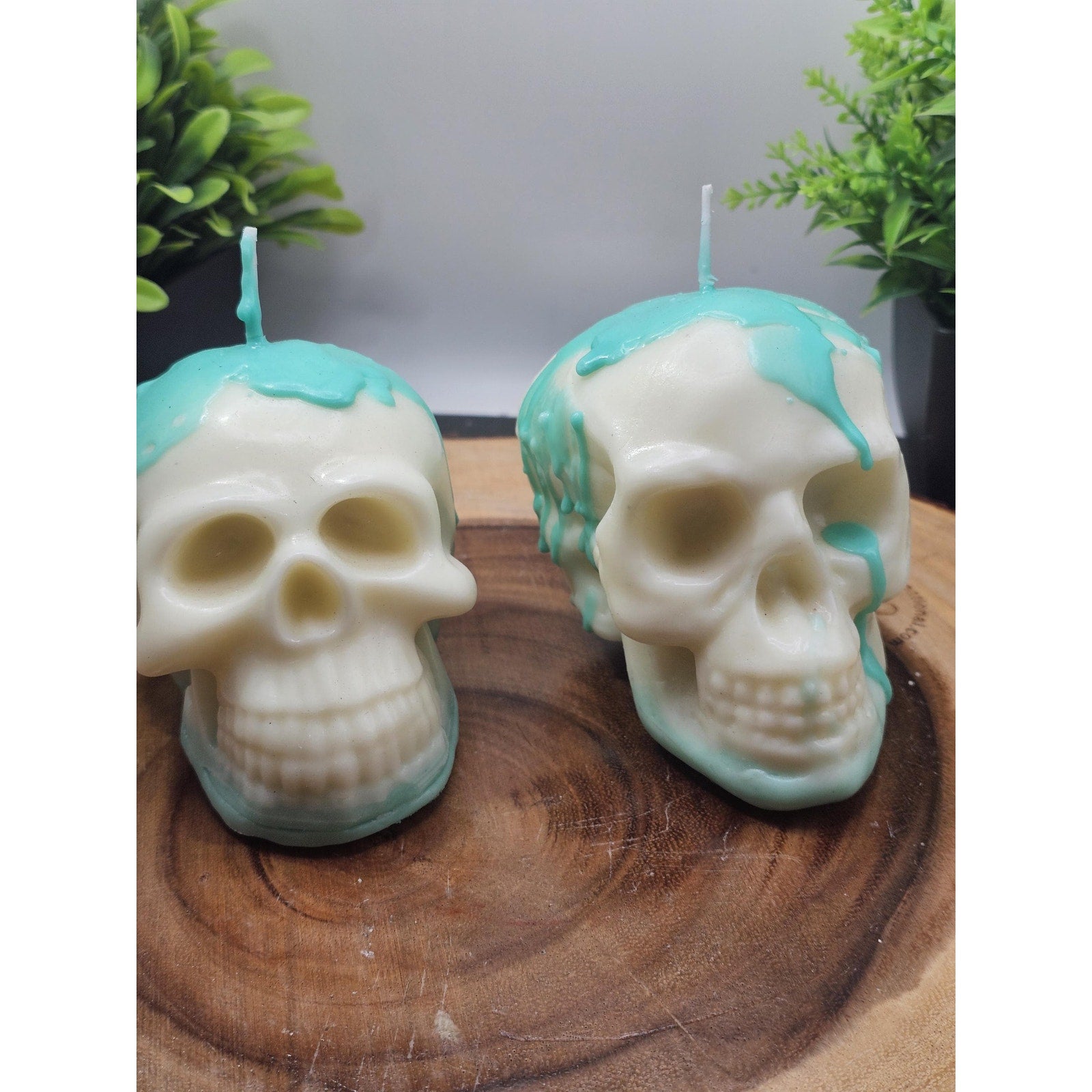 Pair skull candles