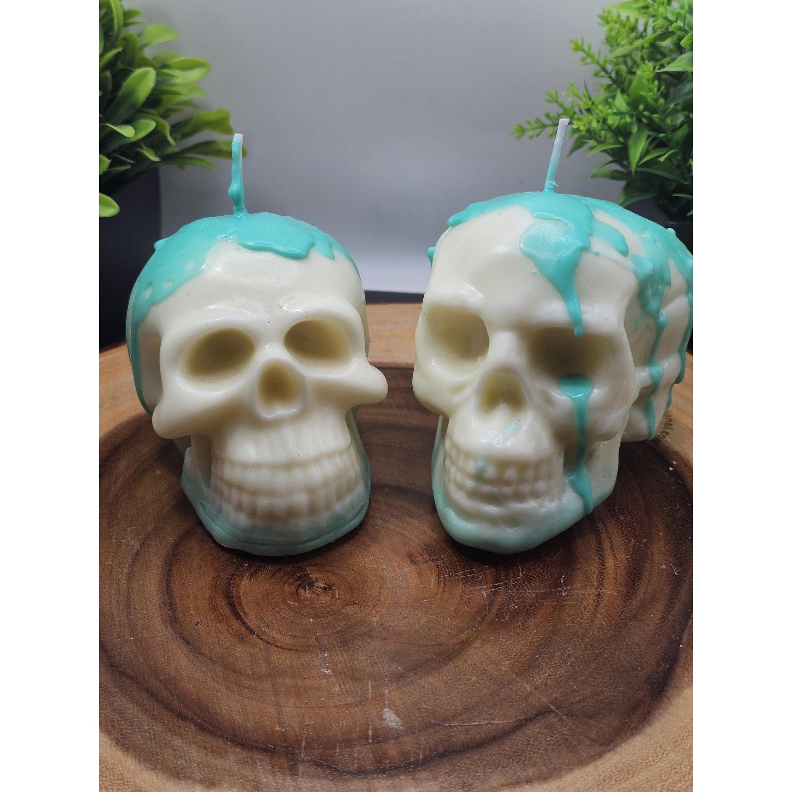 Pair skull candles