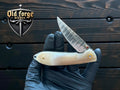 Handmade Damascus Foldable Pocket Knife with Bone Handle