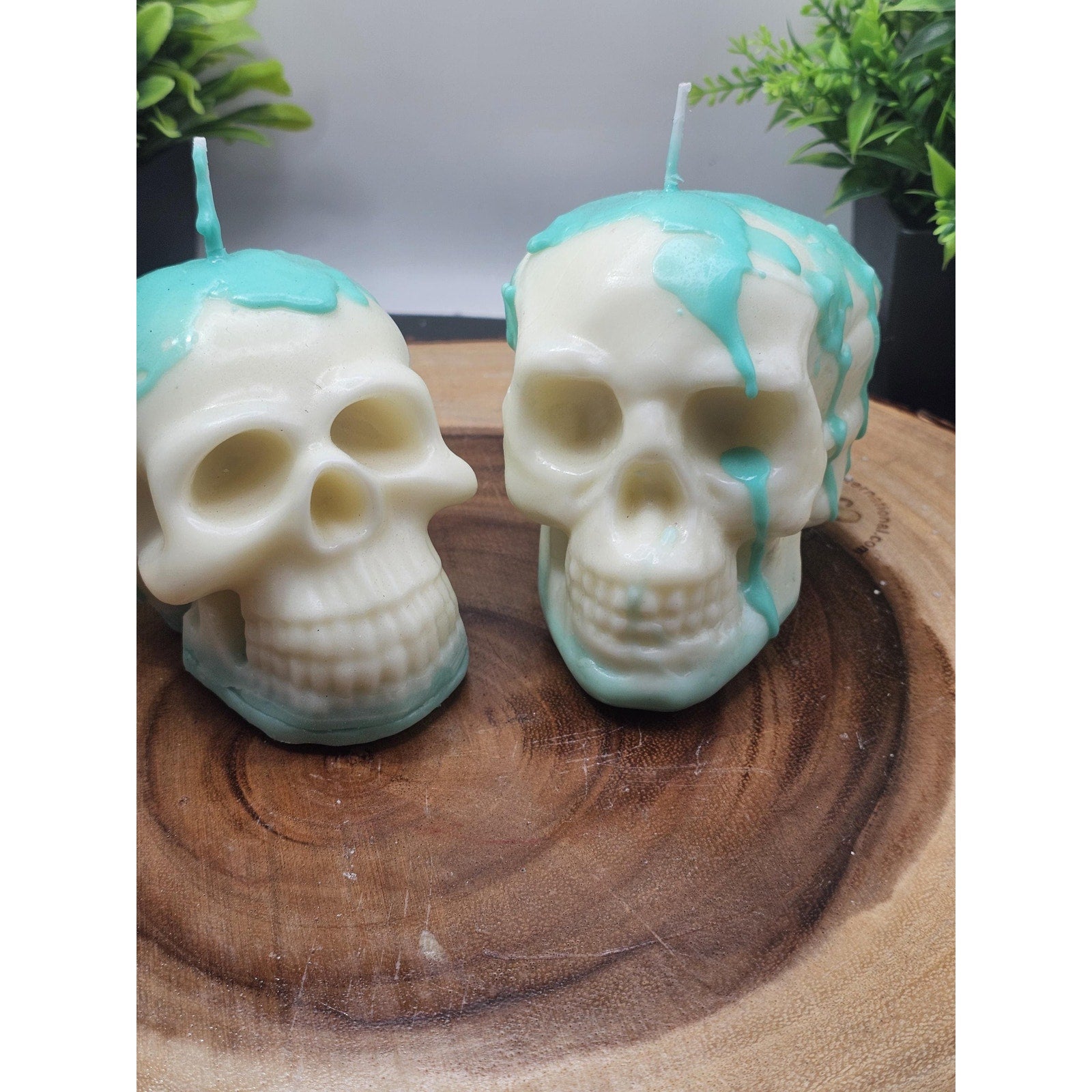 Pair skull candles