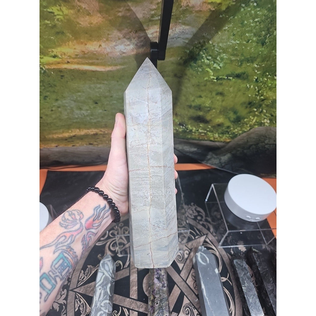 6.66lbs 12in Tall Ocean Jasper Crystal Point