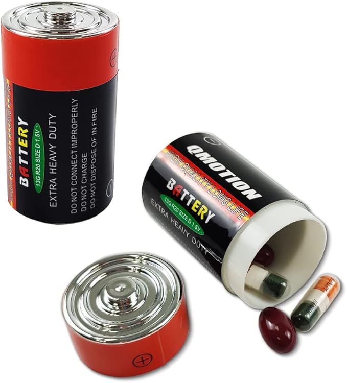 Fake D battery Diversion Safe (2 pack) - Discreet Fake Batteries With Secret Compartments to Hide Valuables