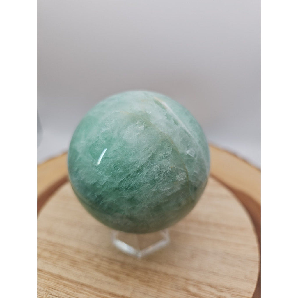 1.43lb Natural Rainbow Fluorite Quartz Crystal Sphere Ball Polished