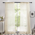 Semi-Transparent White Sheers, 52x63 Inch