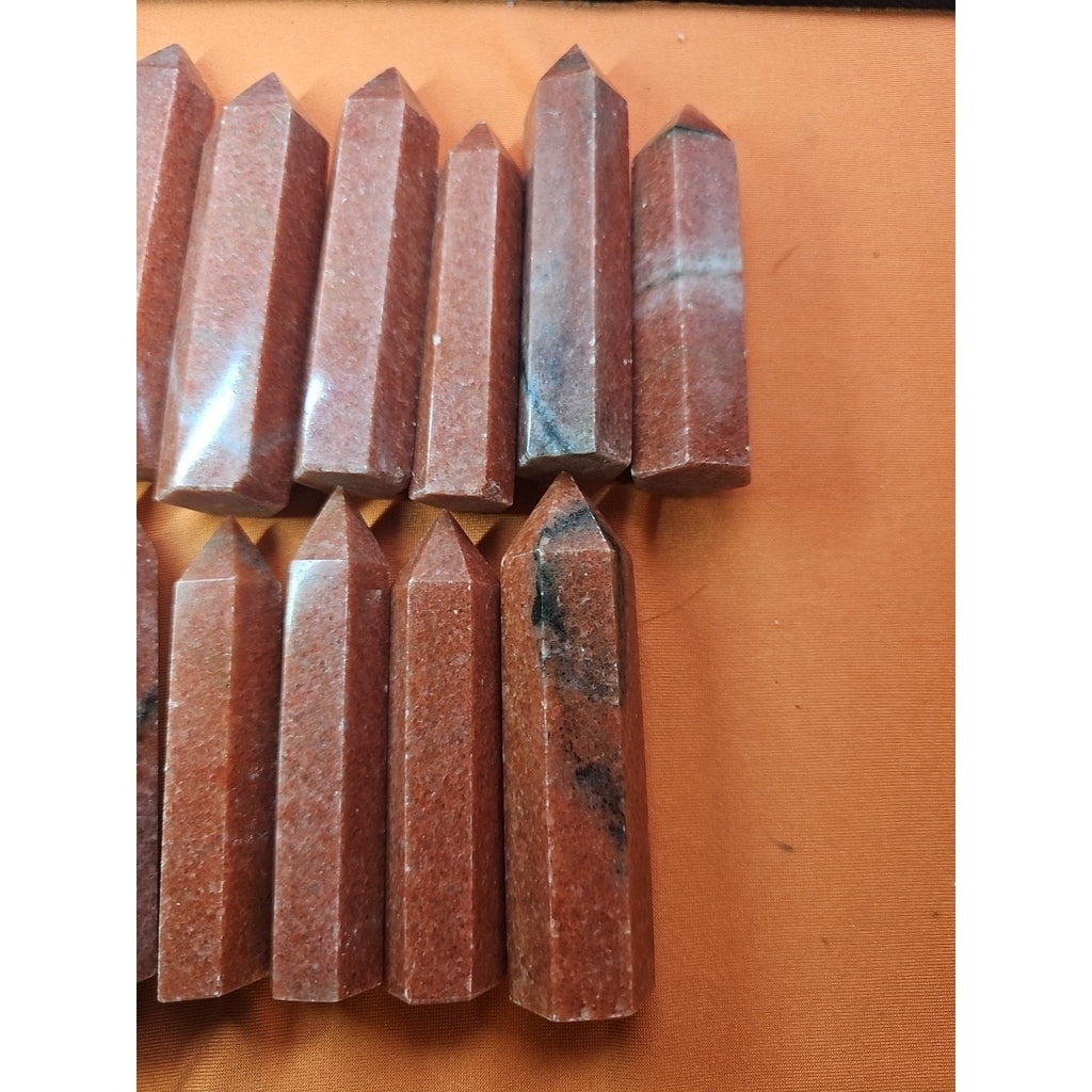 5pcs Avg .65 Natural Rhodonite Quartz Crystal Brazil