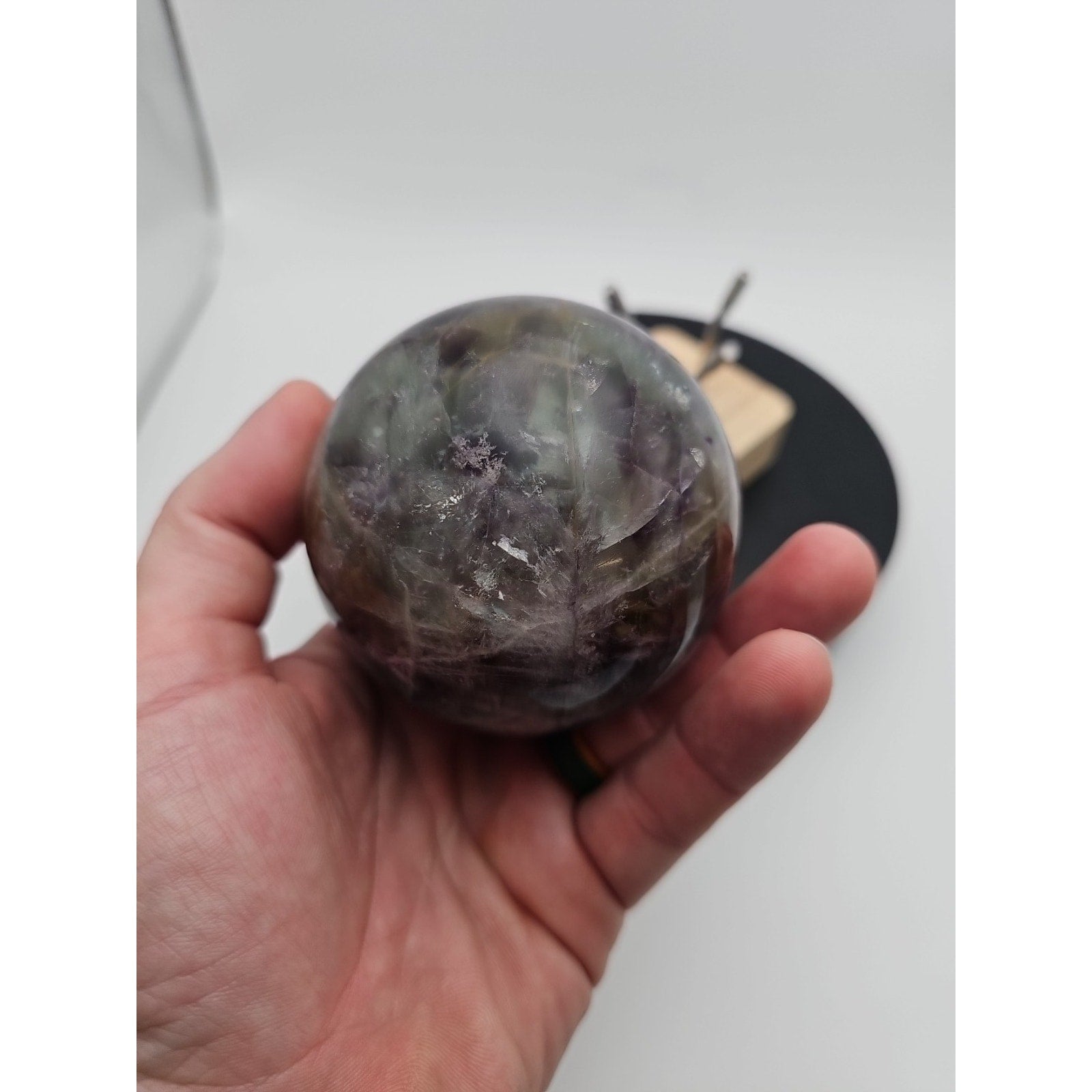 1.5LB Natural Colorful Fluorite Ball Quartz Crystal Energy Sphere crystal