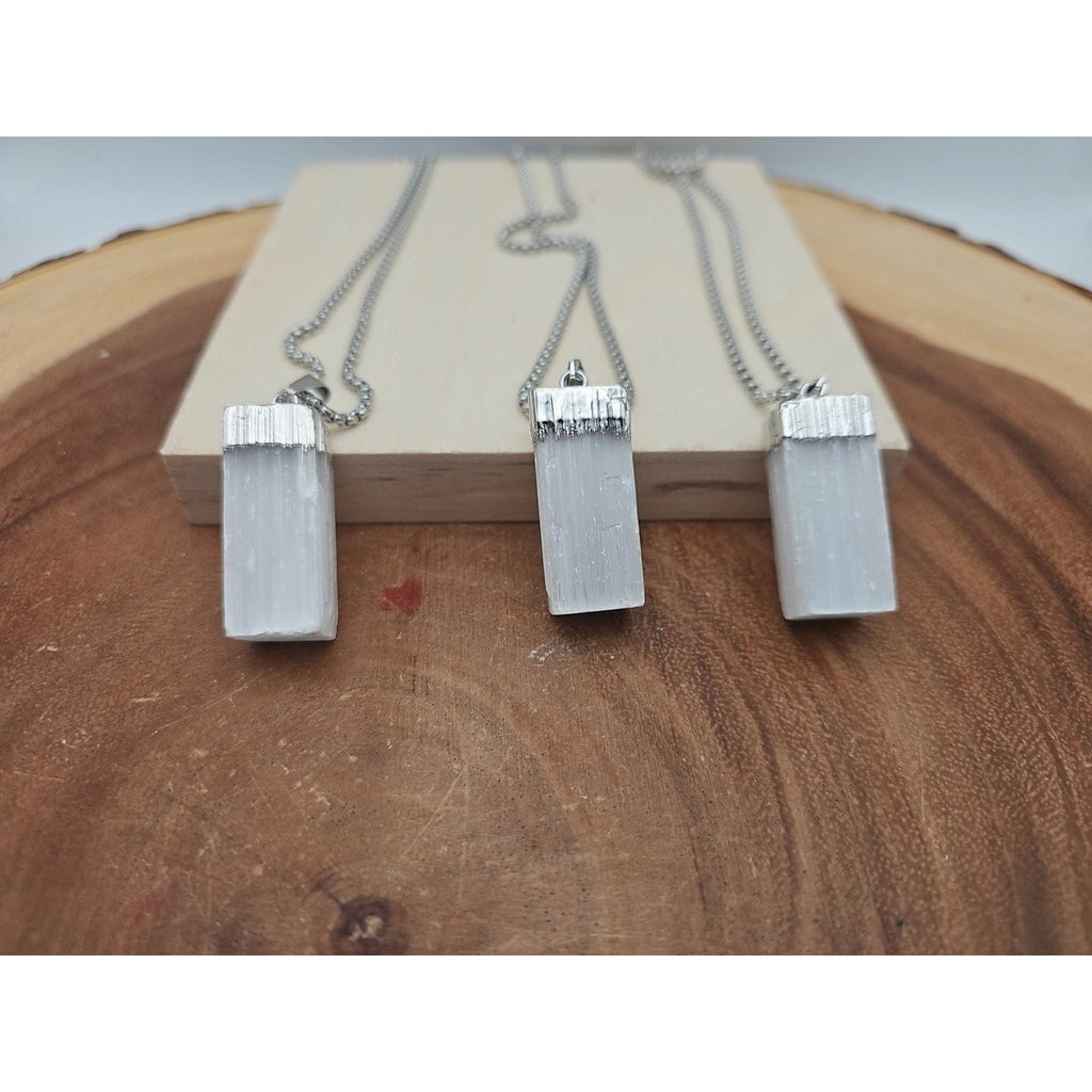 Selenite Crystal Necklace 1 Each W/Chain