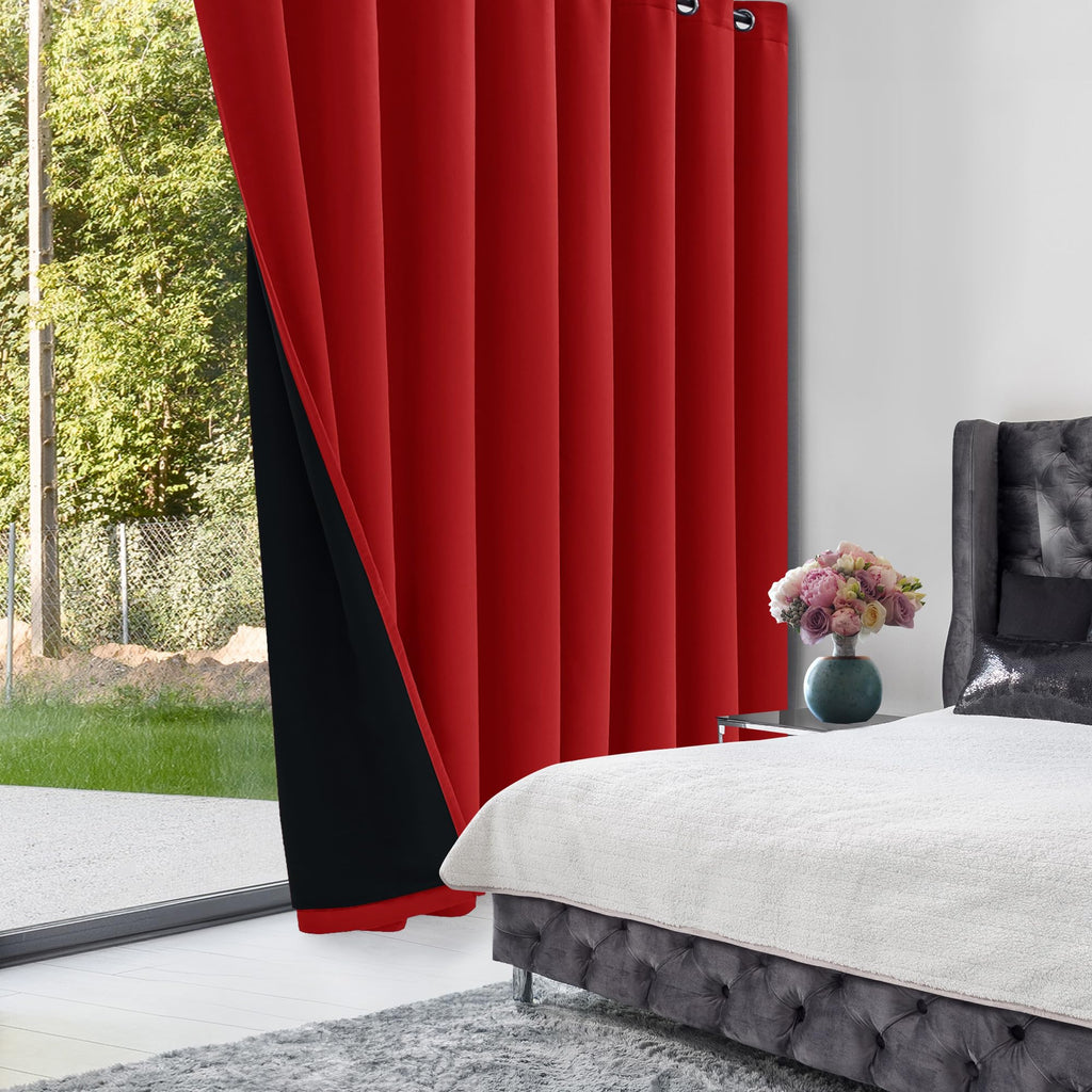 Double Layer Total Blackout Curtain, 1 Panel, White