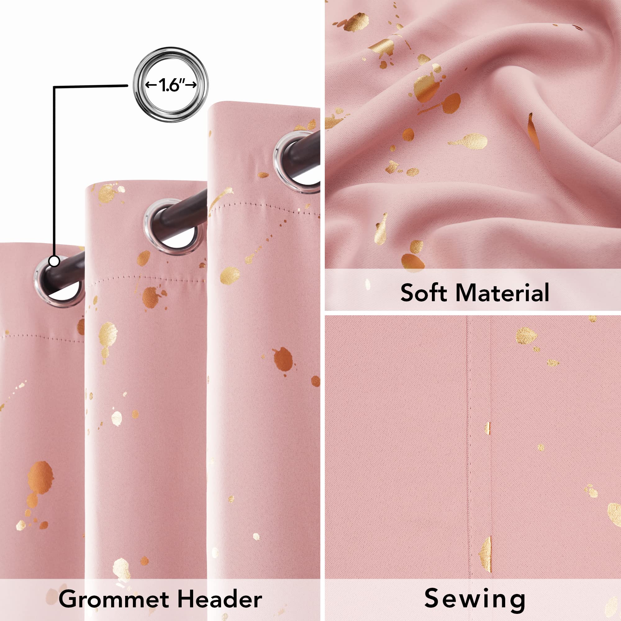 Thermal Blackout Curtains, Noise-Reducing, 2 Panels