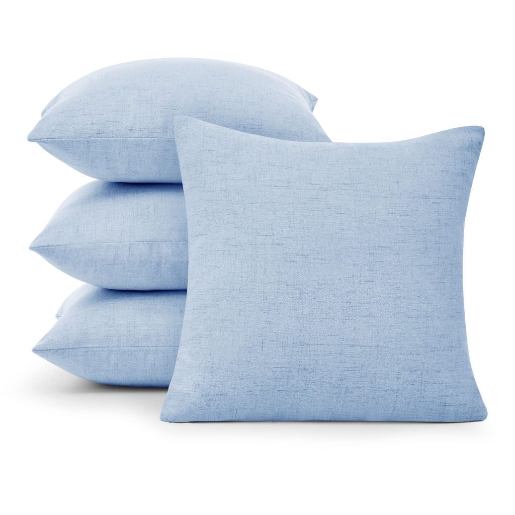 Decorative Linen Throw Pillow Covers, 18x18 Inch, 4 PCS