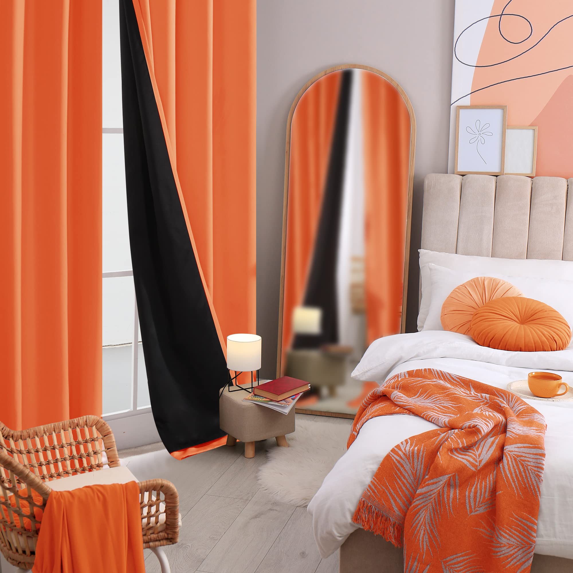 Thermal Insulated Blackout Drapes, 52x108 Inch, 2 Panels
