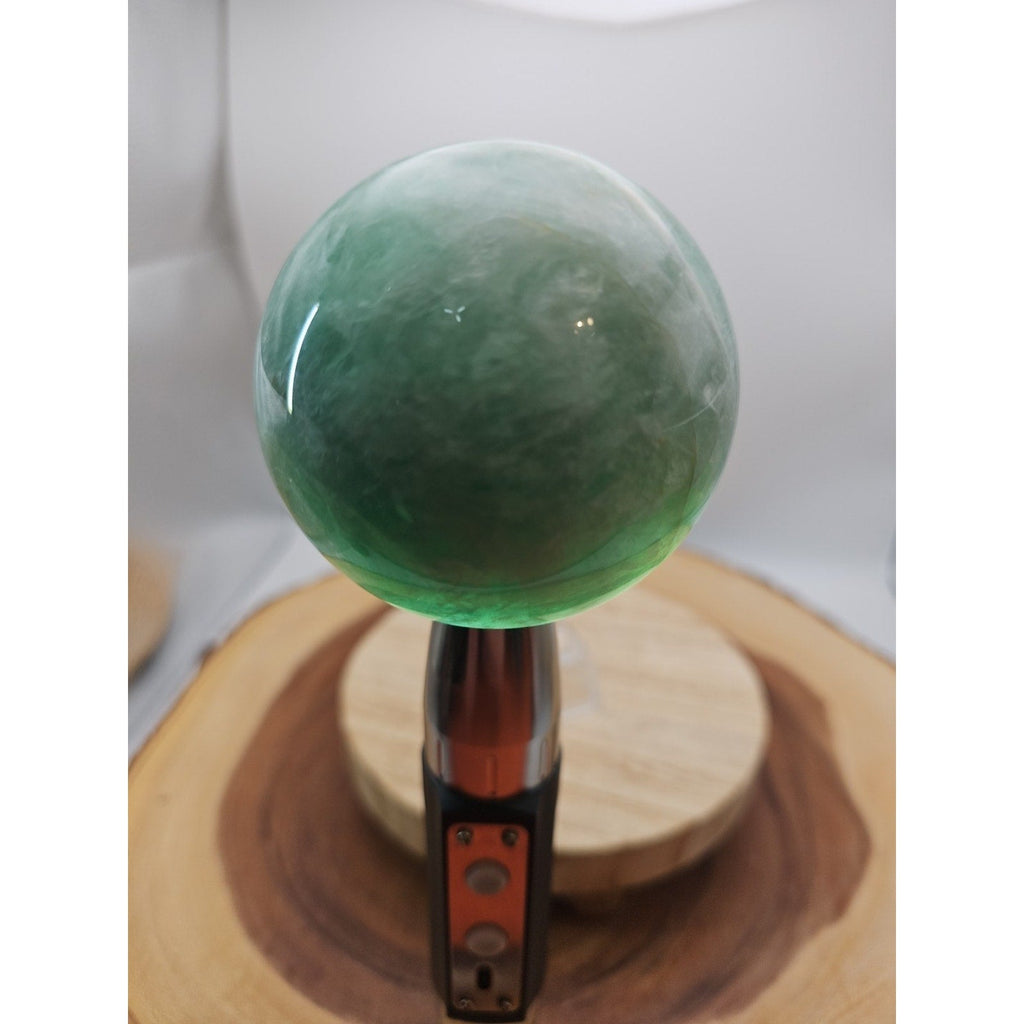 1.43lb Natural Rainbow Fluorite Quartz Crystal Sphere Ball Polished