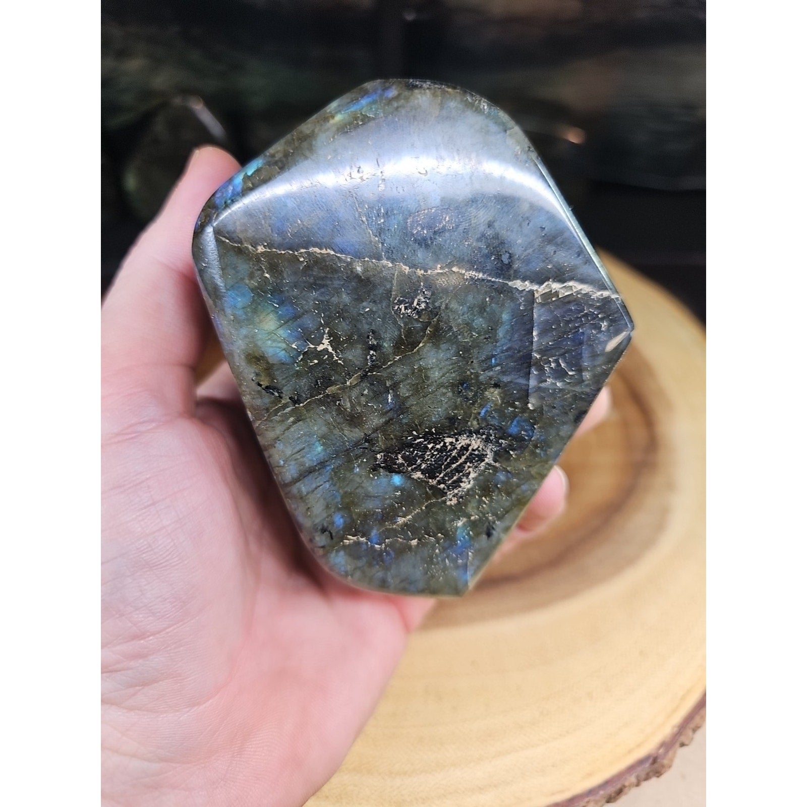 1.29lb Natural Rainbow Labradorite Crystal Gem Spectrolite Stone