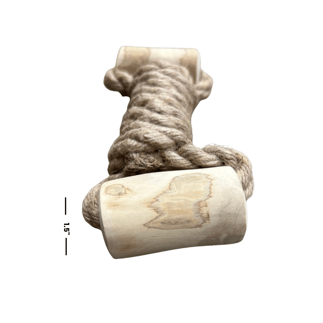 hemp rope + coffee wood toy