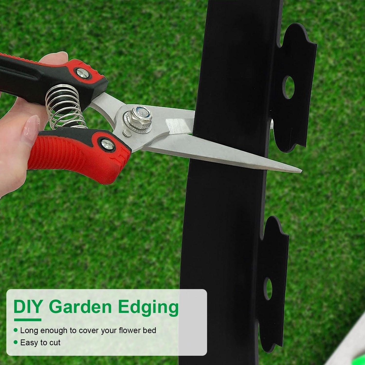100FT Non-Digging Plastic Garden Edging Kit Plastic Garden Border with 90 Spikes 2In Tall Border Edging for Garden Lawn Yard Flower Beds