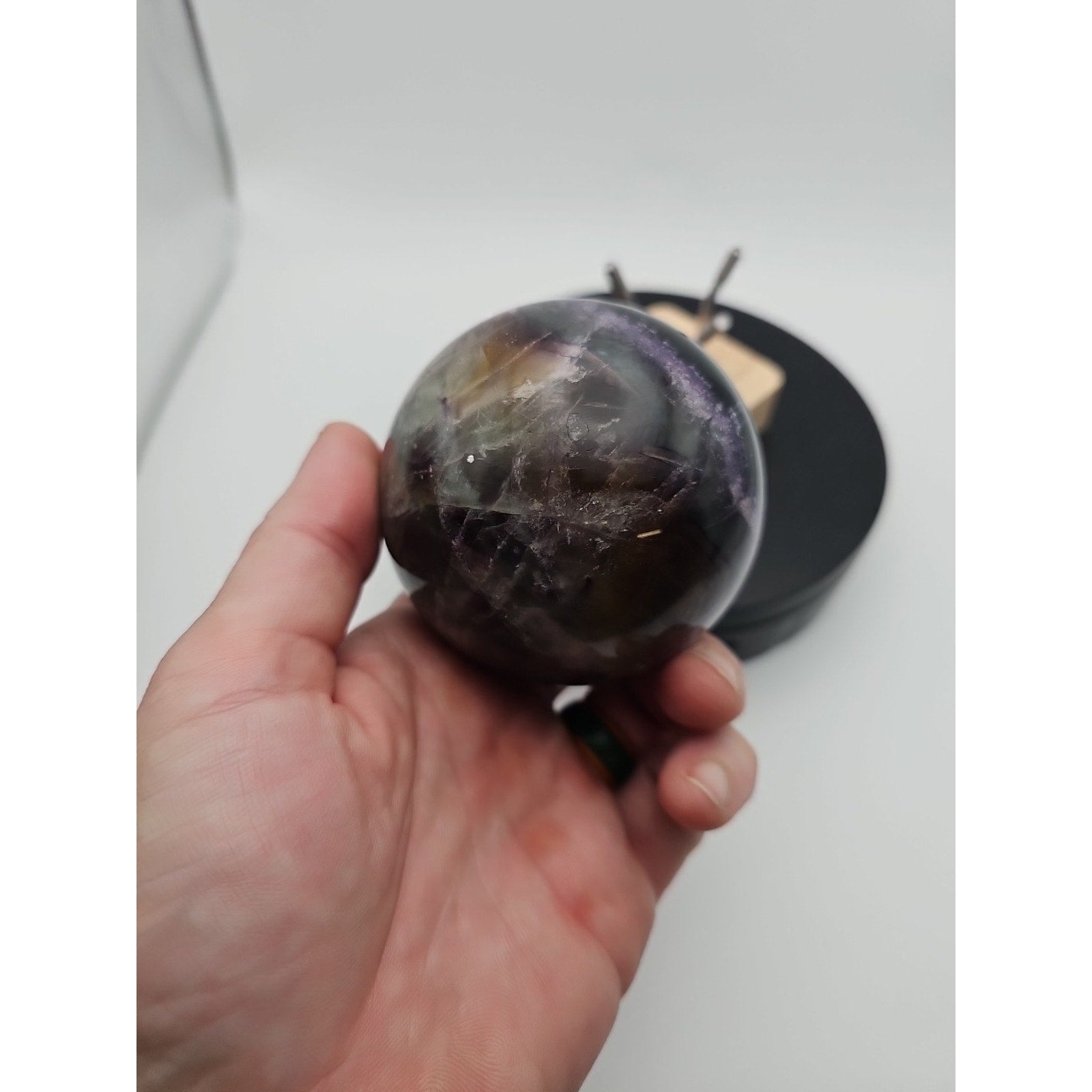 1.5LB Natural Colorful Fluorite Ball Quartz Crystal Energy Sphere crystal