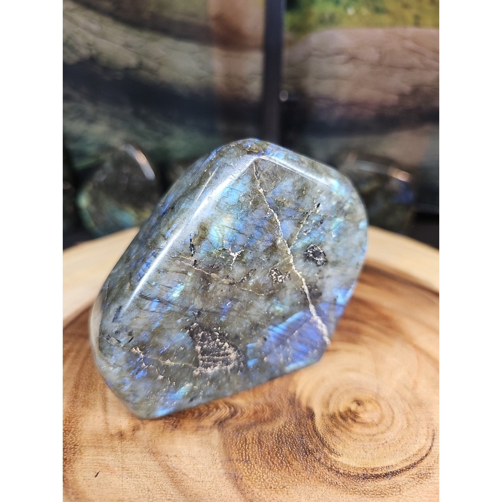 1.29lb Natural Rainbow Labradorite Crystal Gem Spectrolite Stone