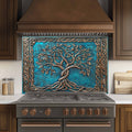 Custom Kitchen Backsplash – Aqua Heritage Tempered Glass Stove Backsplash