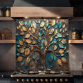 Custom Kitchen Backsplash – Golden Grove Tempered Glass Stove Backsplash