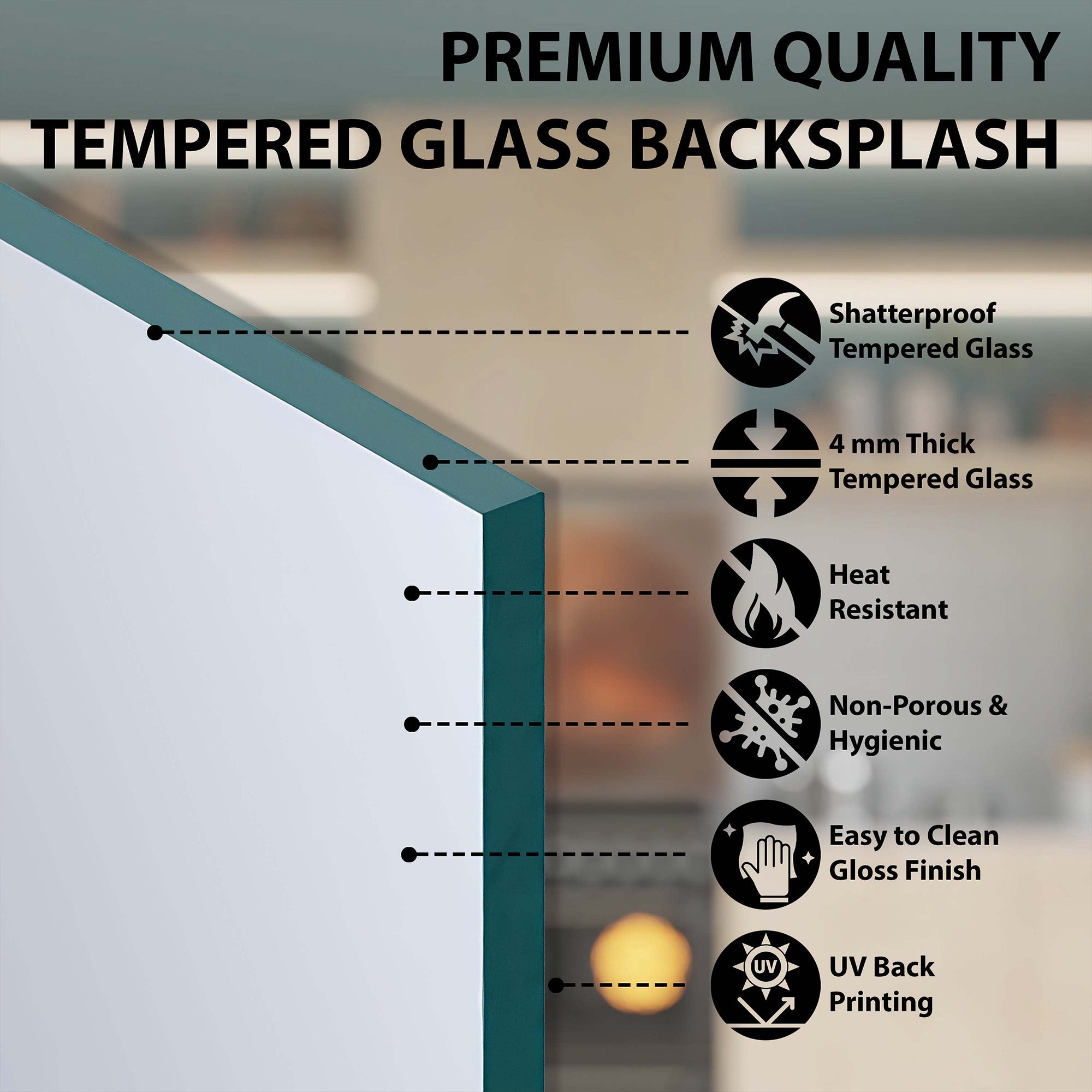 Custom Kitchen Backsplash – Ottoman Blue Tile Tempered Glass Stove Backsplash
