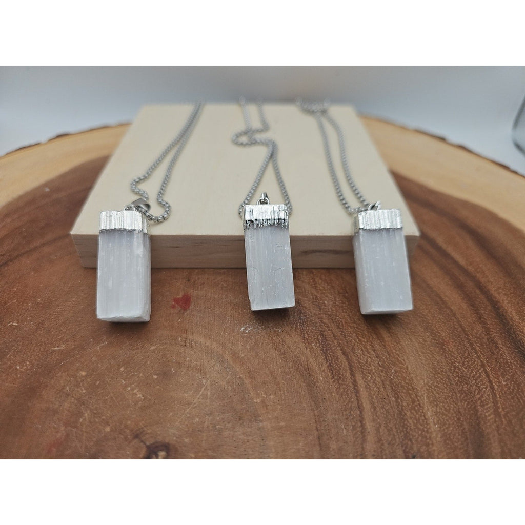 Selenite Crystal Necklace 1 Each W/Chain