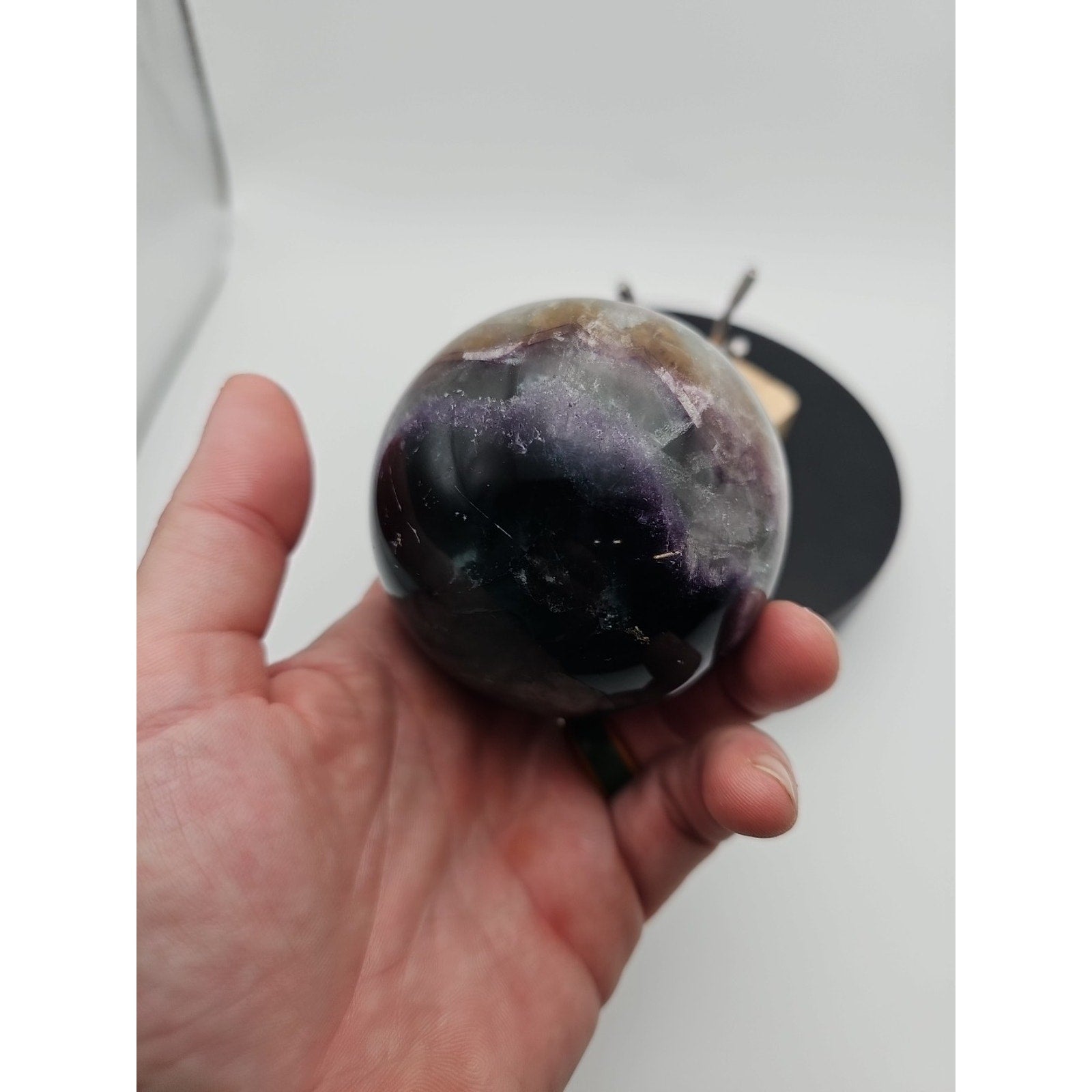 1.5LB Natural Colorful Fluorite Ball Quartz Crystal Energy Sphere crystal
