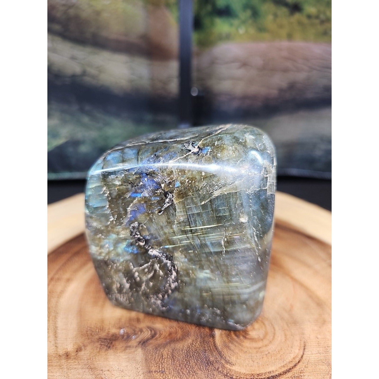 1.60lbs Natural Rainbow Labradorite Crystal Gem Spectrolite Stone