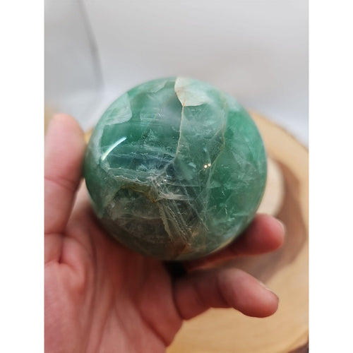 1.59lb Natural Rainbow Fluorite Quartz Crystal Sphere Ball Polished