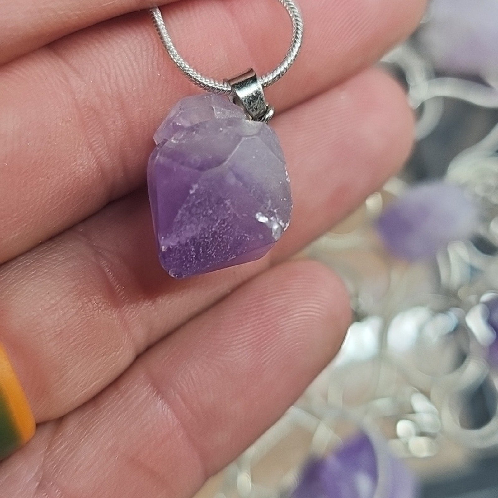 Purple Amethyst Pendant Necklace