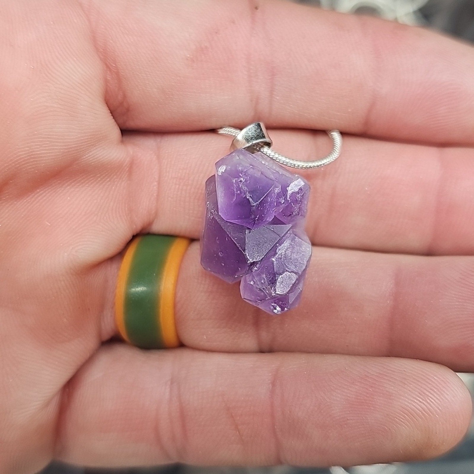 Purple Amethyst Pendant Necklace