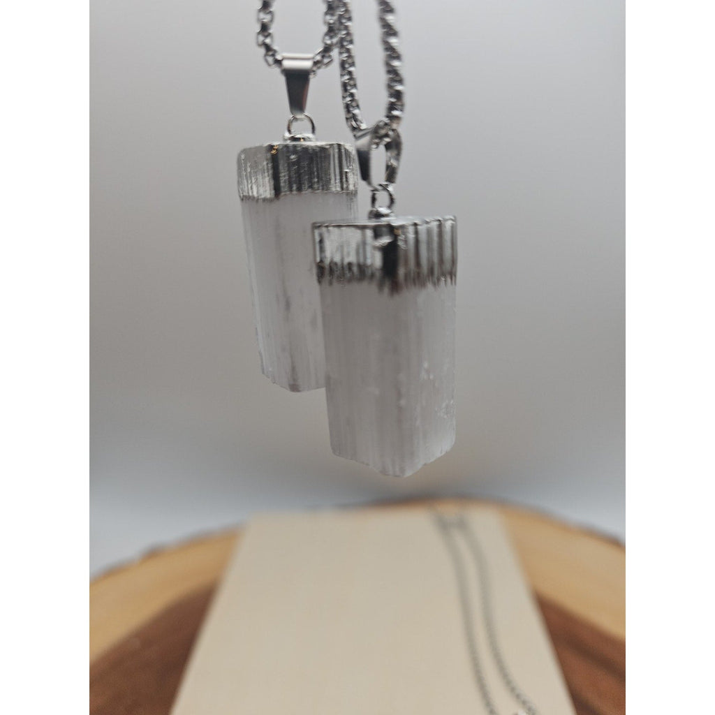 Selenite Crystal Necklace 1 Each W/Chain