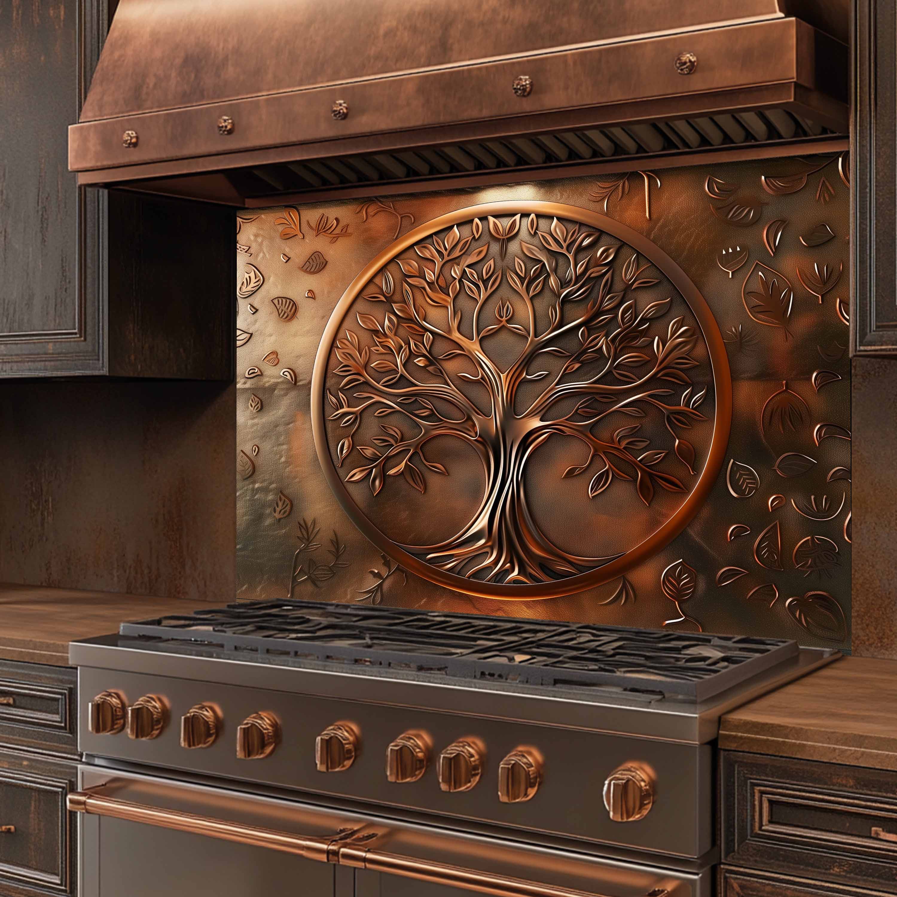 Custom Kitchen Backsplash – Bronze Harmony Tempered Glass Stove Backsplash