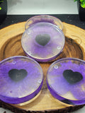 Obsidian heart coasters