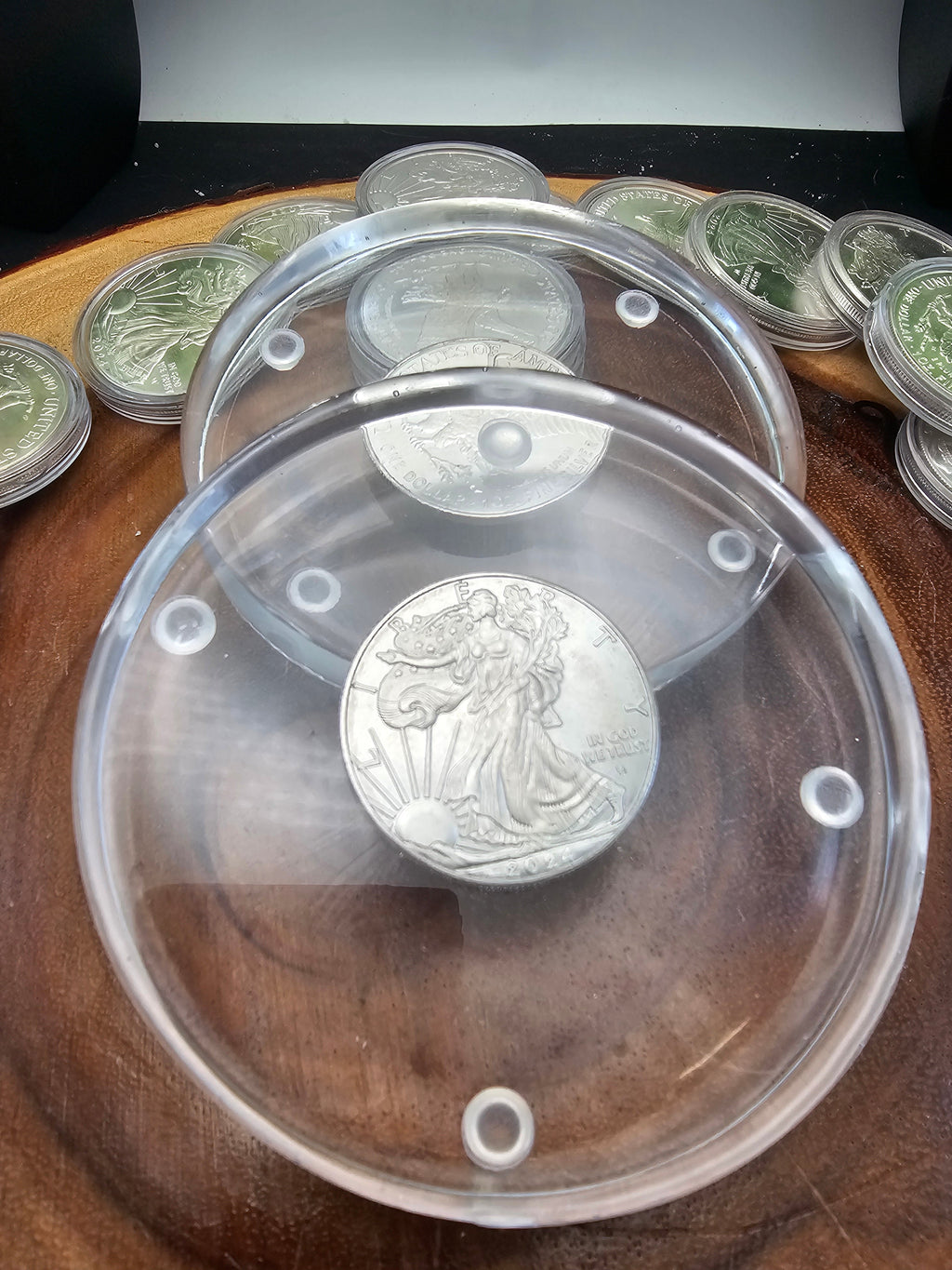 Silver Dollar coaster set 4pcs