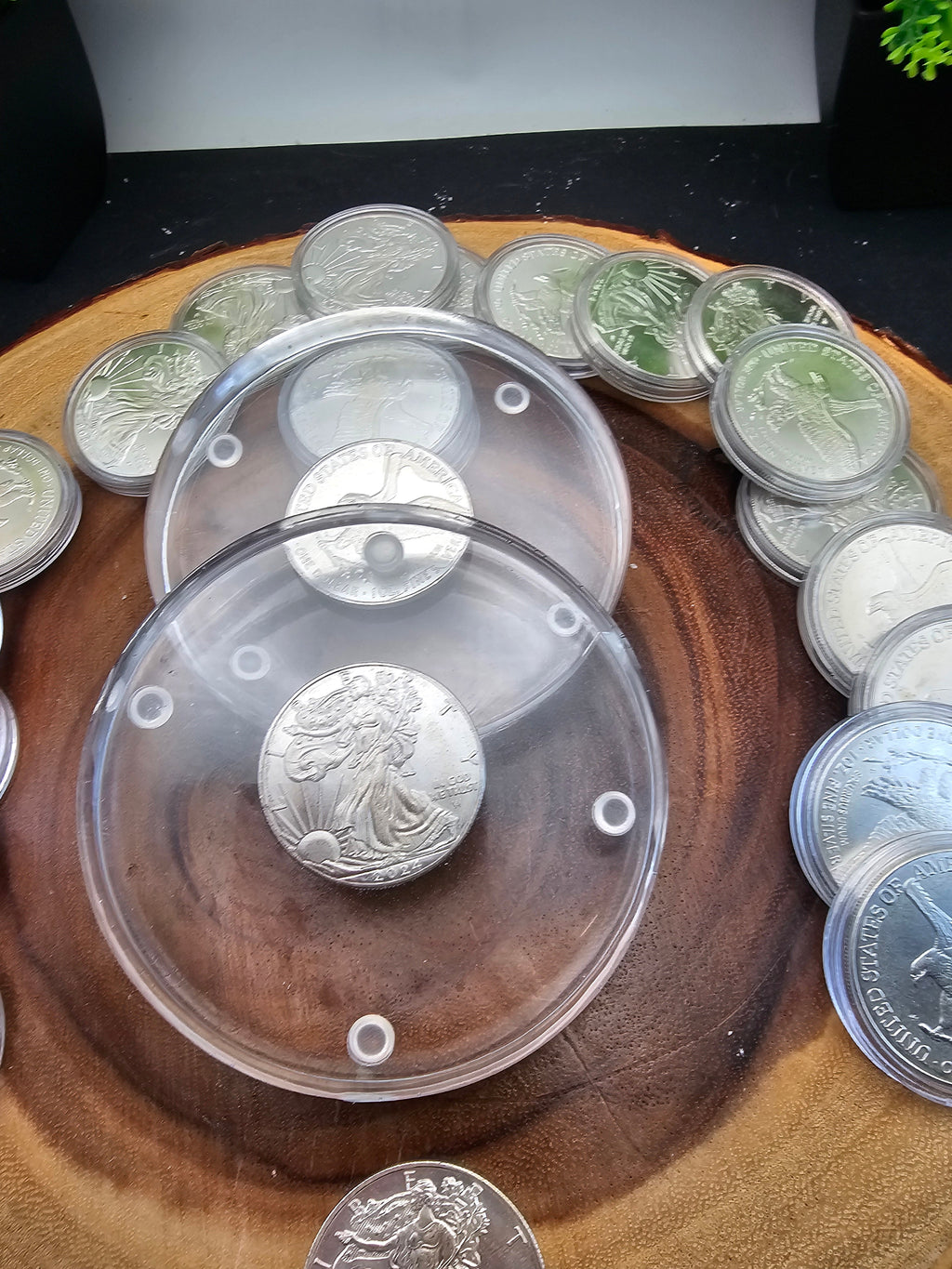 Silver Dollar coaster set 4pcs