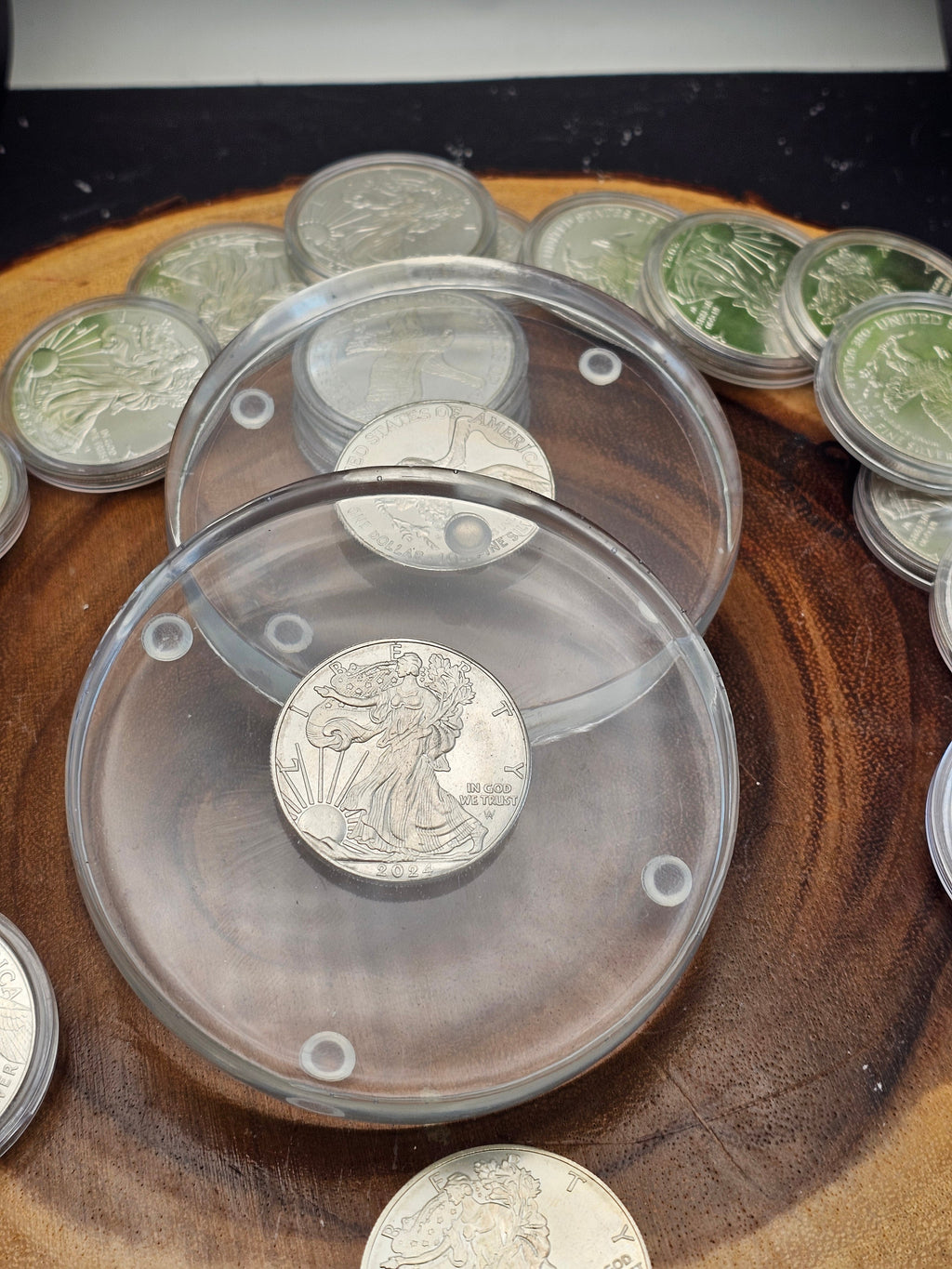 Silver Dollar coaster set 4pcs