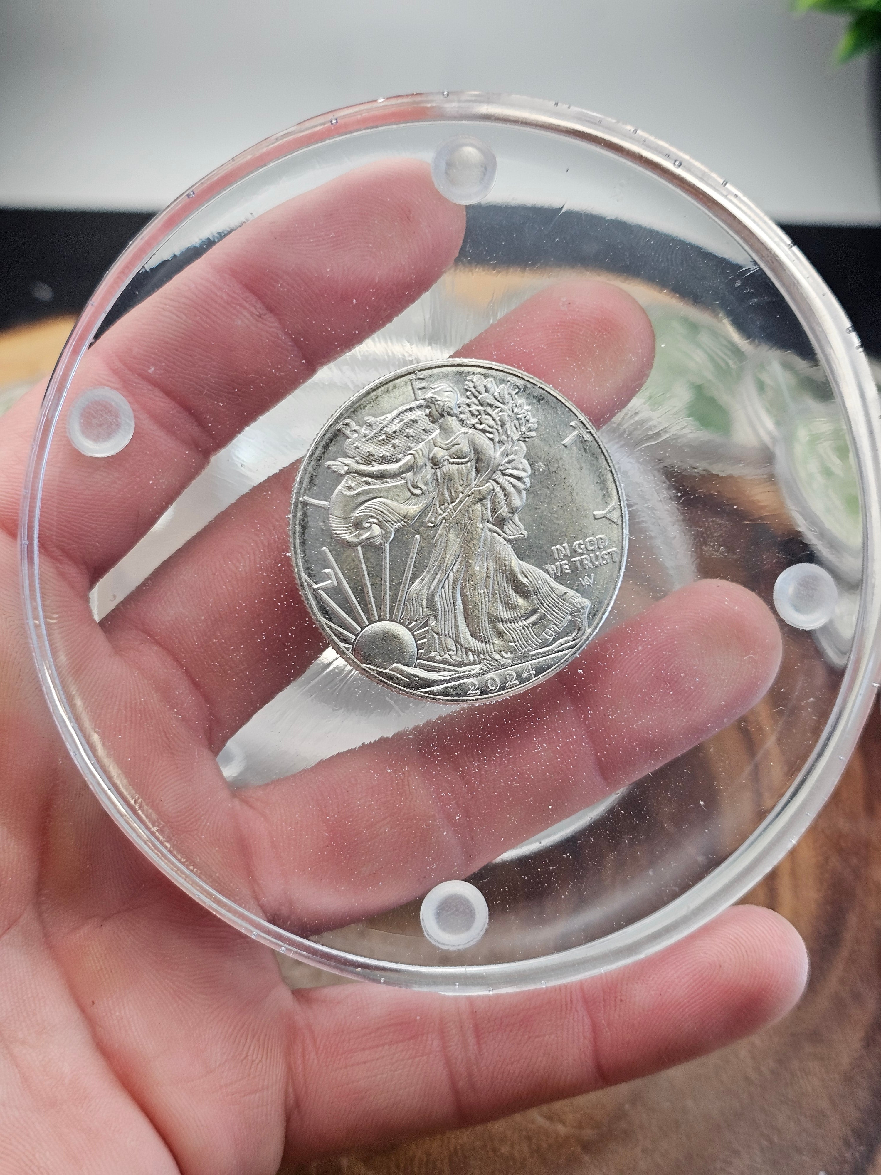Silver Dollar coaster set 4pcs