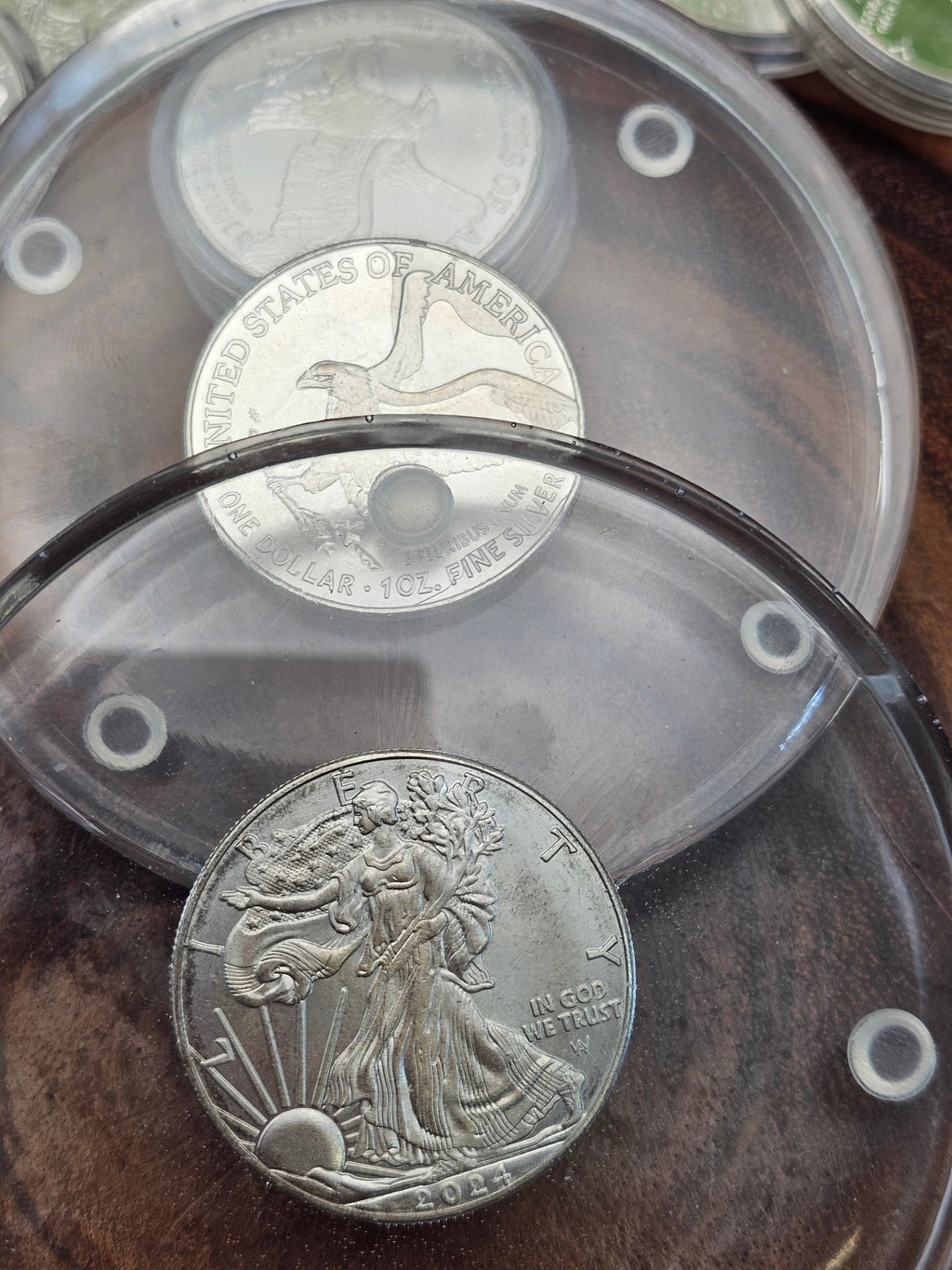 Silver Dollar coaster set 4pcs