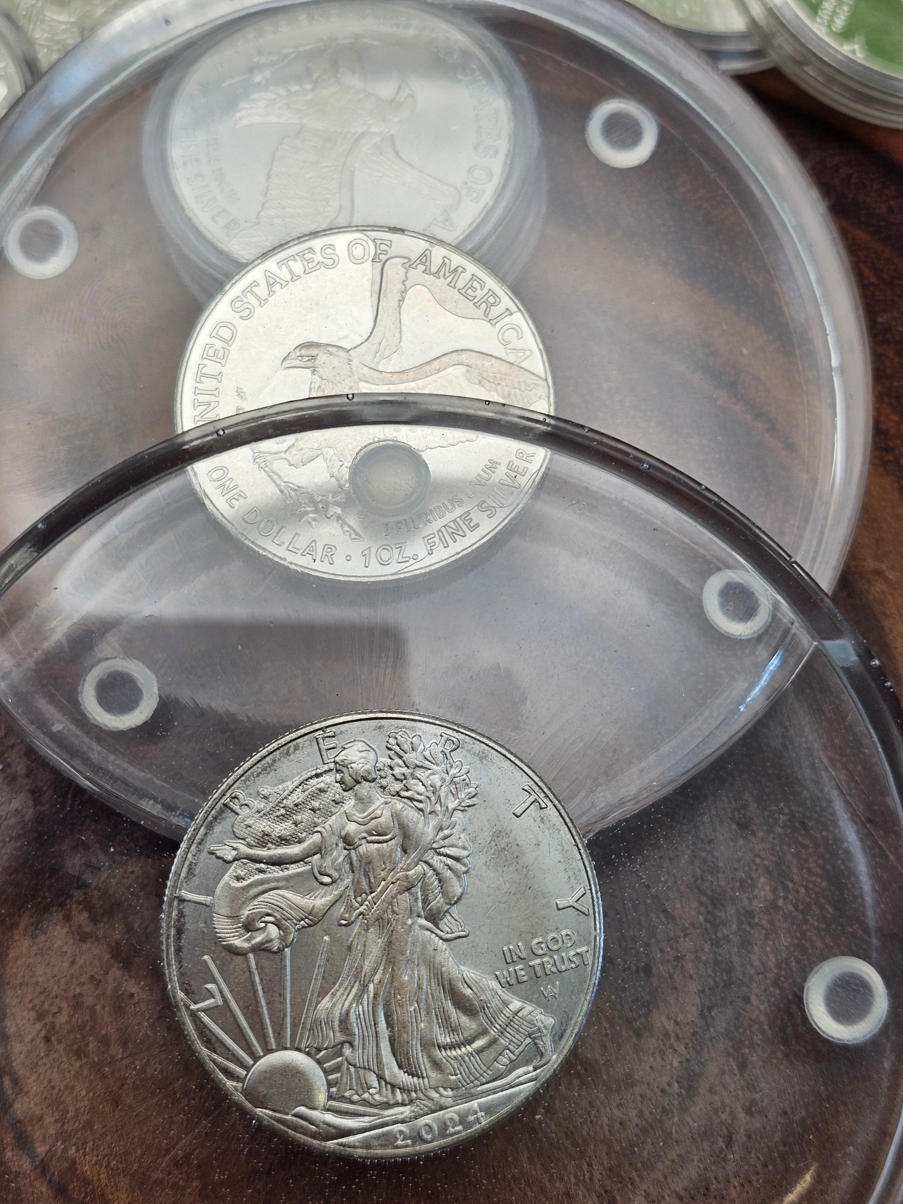 Silver Dollar coaster set 4pcs