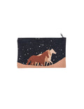 Snowy Horse Landscape Cosmetic Pouch, College Student Gift, Mother's Day Gift, Christmas Gift